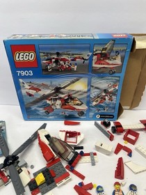 Lego City Rescue Helicopter Set 7903  w/ Instructions, Box Near Complete
