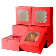 36 pcs 6x6x3 Inches Small Cake with Window, Bakery Pastry Cookie Boxes, Mini ...