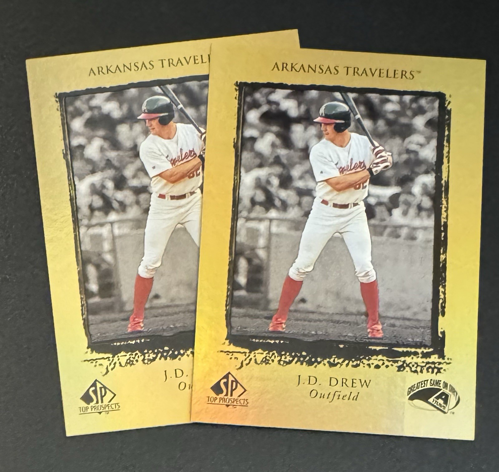 (2) JD Drew 1999 SP Top Prospects Minor League #51 Lot - Arkansas Travelers
