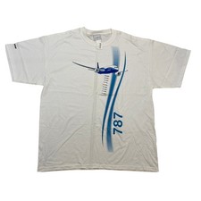 Official Boeing 787 white graphic plane tee shirt NWT XL 24x30