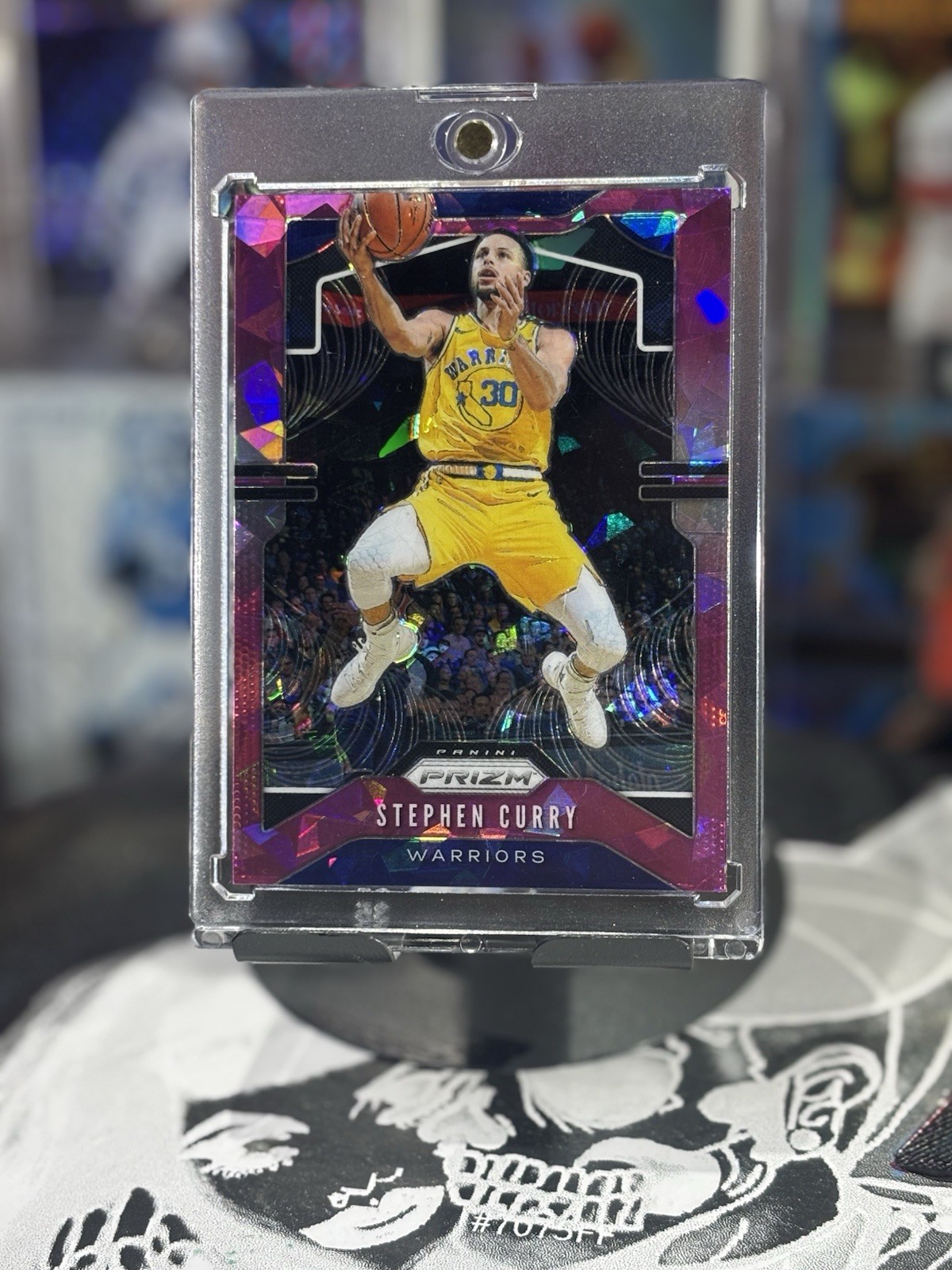 2019-20 Panini Prizm Steph Curry 98 Pink Cracked Ice Prizm Golden State Warriors