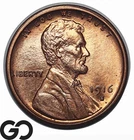 1916-S Lincoln Cent Wheat Penny Flashy Red, Near Gem BU++