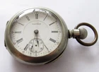 Antique Waltham Pocket Watch 18 size 7 jewels Silverine case for Parts-Repair