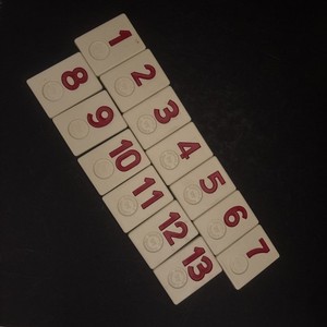VTG RUMMIKUB Replacement Tiles Set of 13 RED 1990 Pressman game pcs 1 2 3 4 5 12