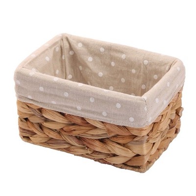 Small Rectangular Wicker Storage Container Organizer Box for Art Craft