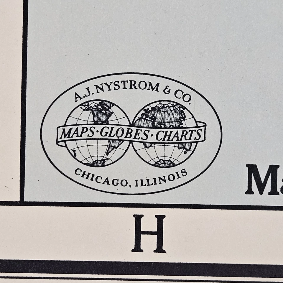 Linen backed A.J. Nystrom Literature Series British Isles Early 20th Century  - Image 3 of 4