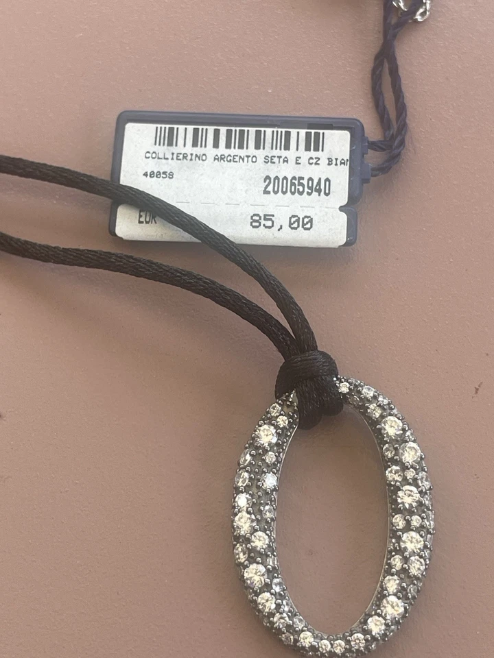 Collana Bliss argento e seta - Immagine 4 di 4