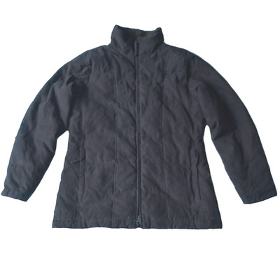 LL Bean Gänsedaunenjacke Damen Medium gesteppt braun Reißverschlusstaschen Wintermantel