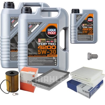 MAHLE Inspektionspaket 11L Liqui Moly 5W-30 Top Tec 4200 für BMW 7er 760i