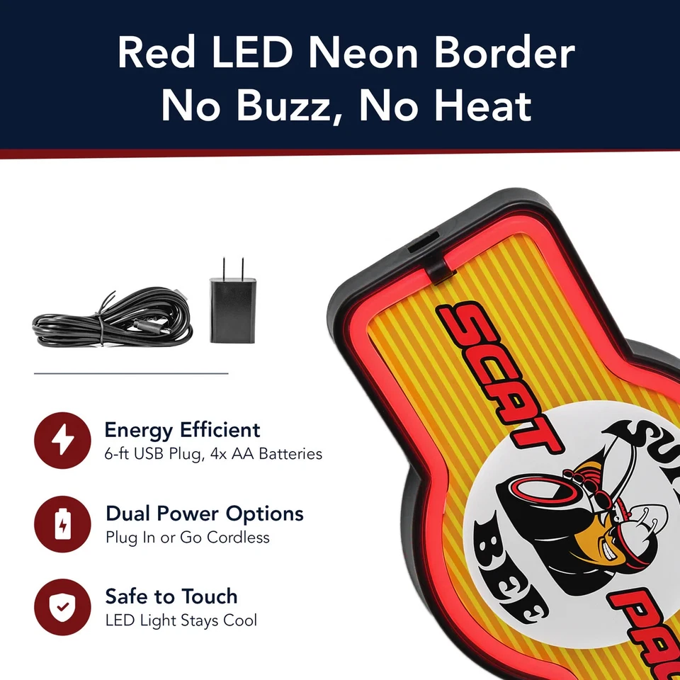 道奇 Super Bee LED 霓虹灯标志复古灵感车库人洞穴墙壁装饰 — 第 4/4 张图片