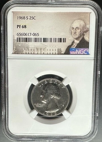 1968 S Washington Quarter, Proof, NGC PF 68