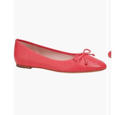 Kate Spade Veronica Ballet Flats 7.5B Pink Perforated Leather Bow