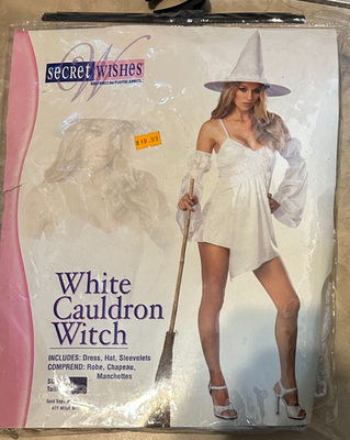 White Cauldron Witch Secret Wishes Sexy Dress Costume NEW Womens Medium  READ