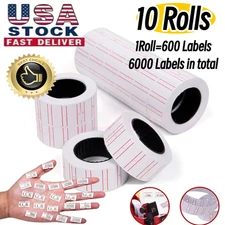 600PCS/Roll White Price Paper Tag Sticker Gun Labels Refill Ink Roll For MX 5500