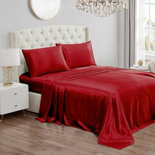 Set Di Lenzuola in Raso per Letto Singolo XL, Con Tasca Profonda, in Raso Setoso