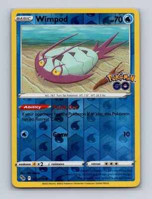 Wimpod 025 2022 Pokemon Pokemon Go Reverse Holo Card NM+