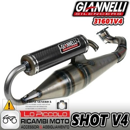 31601V4 Auspuff Giannelli Shot V4 Minarelli Horizontal Aerox F12 Nitro SR F10-image