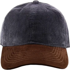 Corduroy Dad Hat Baseball Brown Suede Brim Adjustable Soft Cap Unisex