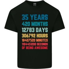 Camiseta de algodón ligero para hombre 35 cumpleaños 35 años