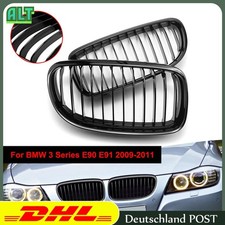 Einzelsteg Nieren Grill Schwarz Glänz Kühlergrill für BMW 3er E90 E91 08-12 LCI