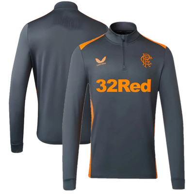 Rangers Herren 1/4 Zip Top Castore Spieler Spieltag Training Midlayer - Neu