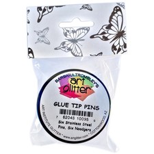 Art Institute Glitter Art Glitter Glue Tip Pins-Six Stainless Steel Pi 6Pk 