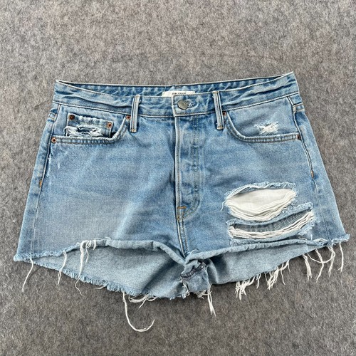 GRLFRND Cindy Distressed Button Fly USA Denim Jeans Cut Off Shorts 29