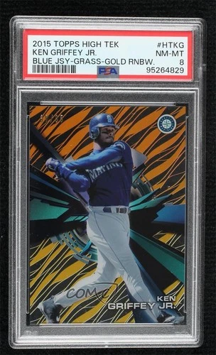 2015 High Tek Grass Pattern 1 Grass/Waves Gold Rainbow /35 Ken Griffey Jr PSA 8