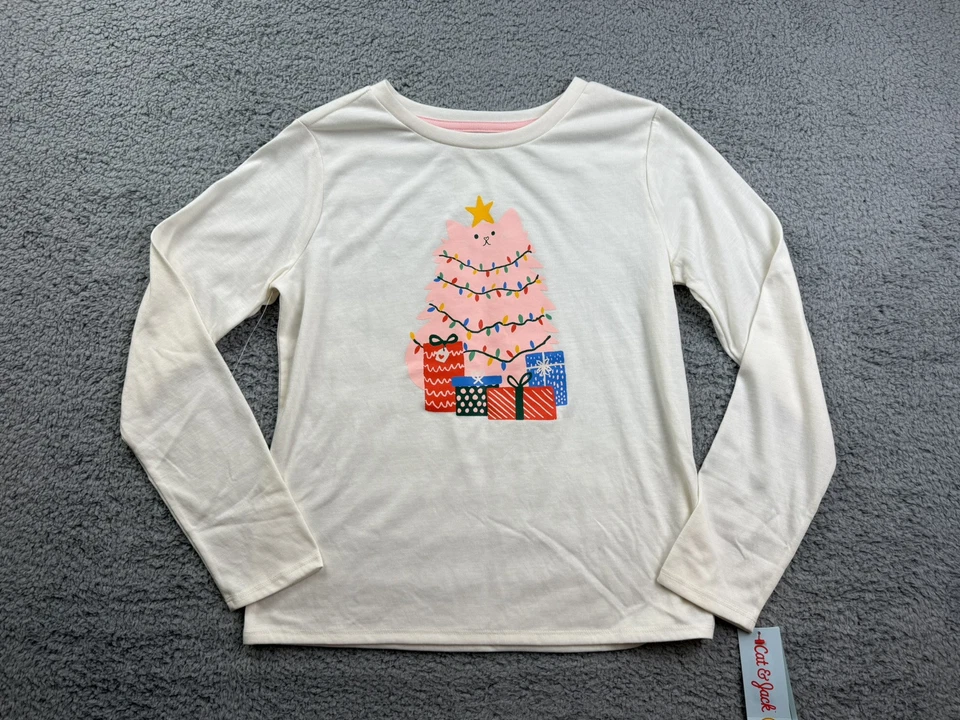 Cat & Jack Girl's Size XXL (16-18) Holiday Cat Long Sleeve Pajama Set - Image 2 of 4