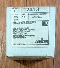 New Leviton Locking Plug  2413  Black