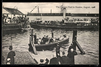 Dundee, The Queens Visit in August 1908, Ansichtskarte 1908 