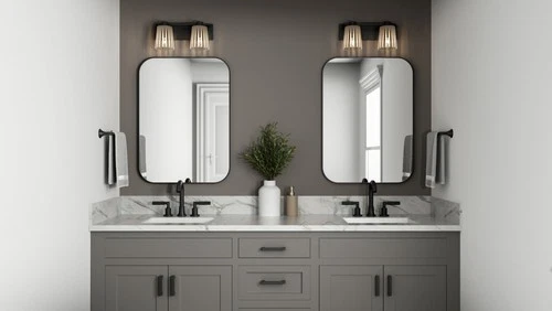 Quoizel RAY8616 Gray 2 Light 16"W Vanity Light - Black - Picture 3 of 7