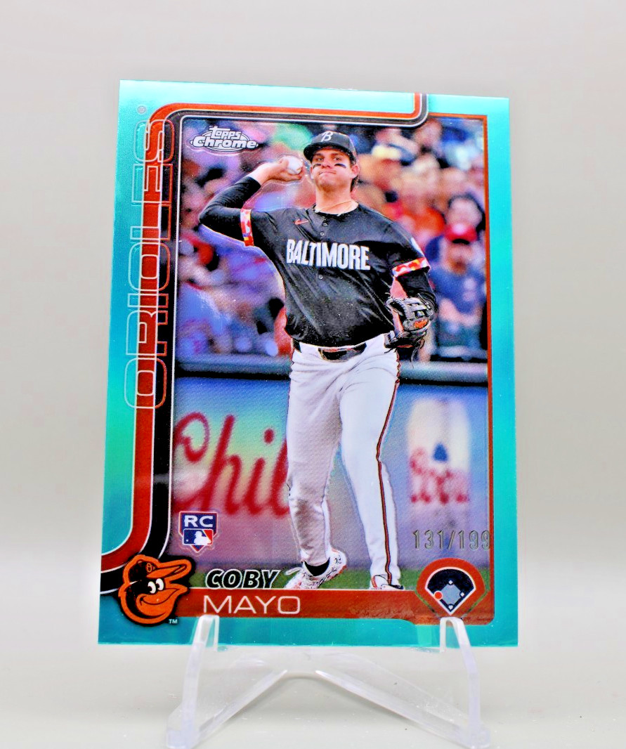 2025 Topps Chrome - Coby Mayo #120 Aqua Refractor /199 (RC)