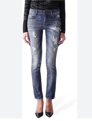 $298 Diesel DNA Women s Sandy Regular Slim Straight Jeans Made In Italy Size 26