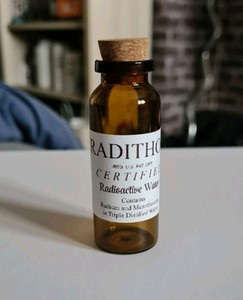 ☢️ Radithor Bottle - Vintage Medicine PROP, Radium, Radiation (Empty, Safe) ☢️