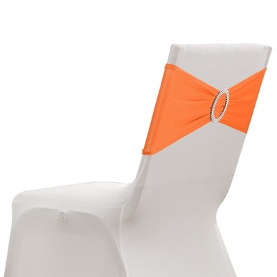 10 Pack Chair Sashes, Stretch Chair Cover Band Bows Cover Band, Light Orange