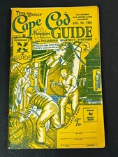 Vintage 1961 Cape Cod Weekly Guide Magazine Advertising Map Book Great Ads 60's