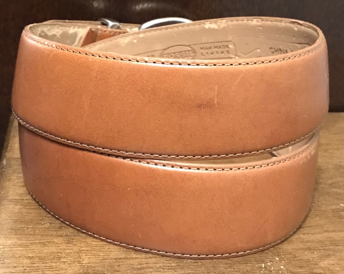 Fossil Brown Leather Upper M/M Lining Sz M 1.5”Wide Brass  display picture 3