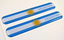 Argentina Flag Domed Decal Emblem Resin car stickers 5x 0.82 inch 2pc. set