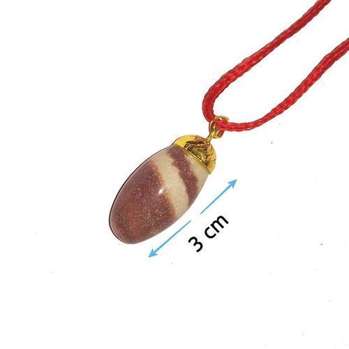 Natural Narmadeshwar Shivling Stone Pendant from Narmada River for Men and Women - Picture 2 of 3