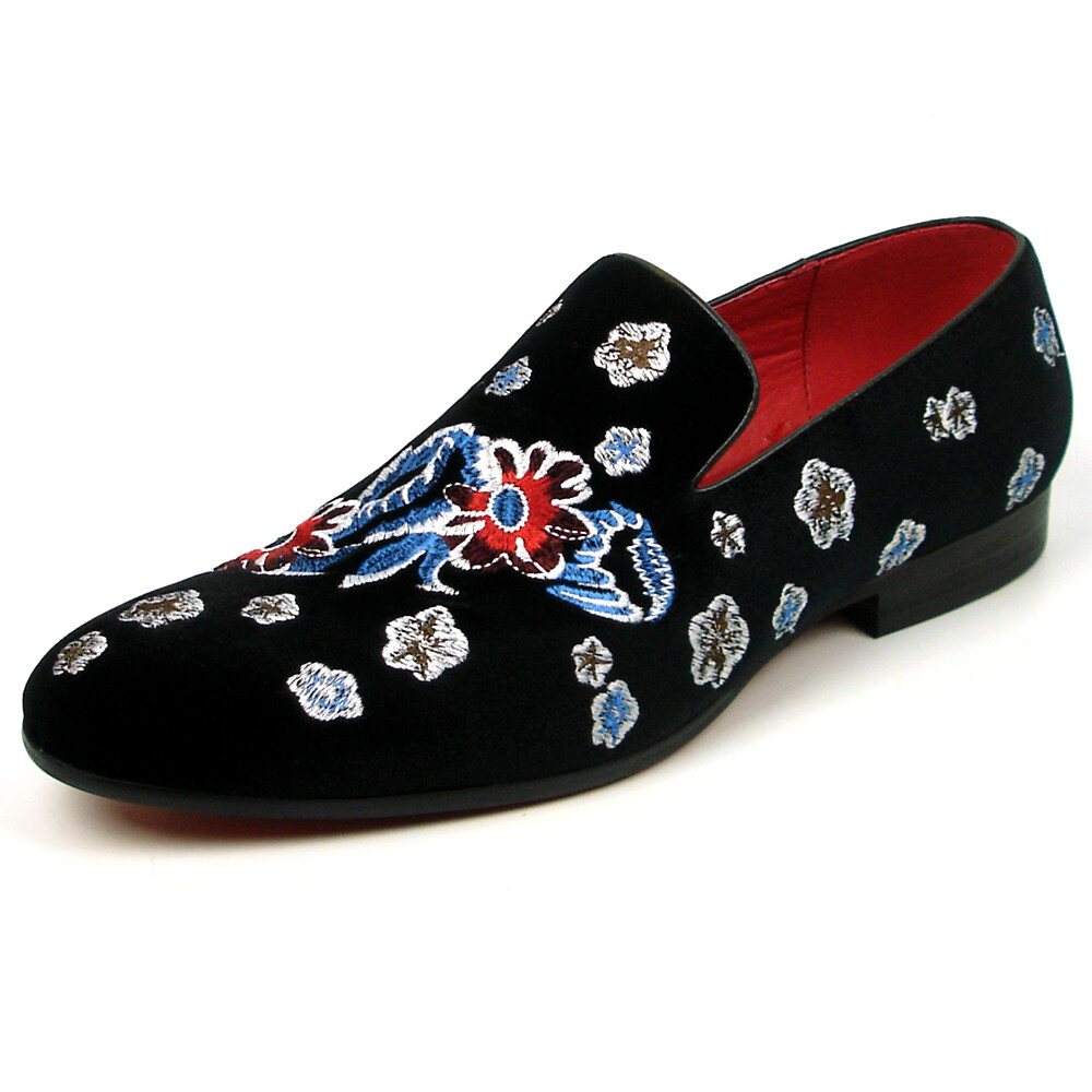 FI-7413 Black Suede Flowers Embroidered Fiesso by Aurelio  display picture 1