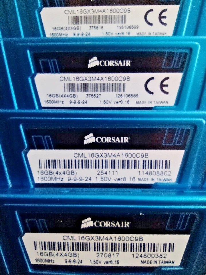 Kit mémoires Corsair Vengeance LP DDR3 16Go 4x4Go (CML16GX3M4A1600C9B) 1600 MHz - Photo 4/4