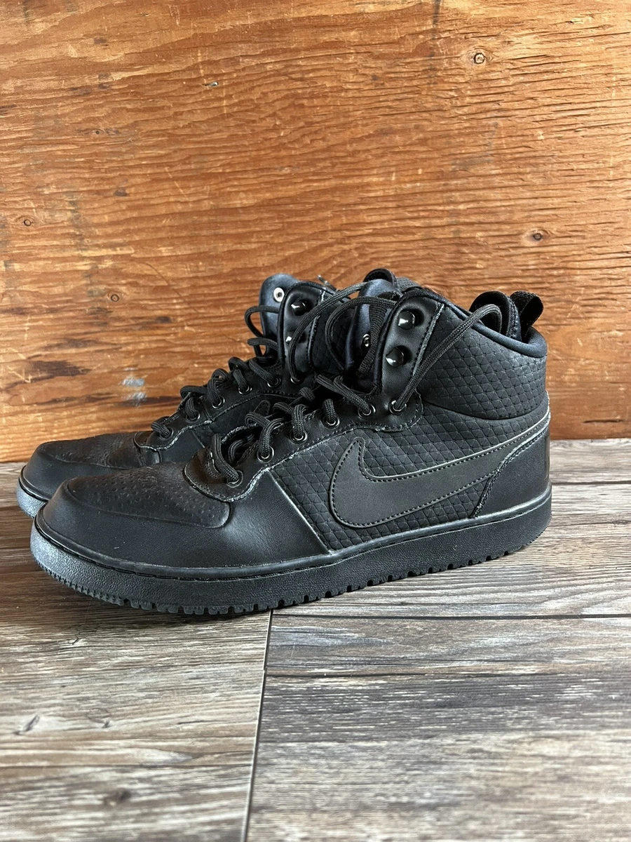 Size 11 - Nike Court Borough Mid Winter Triple Black N37