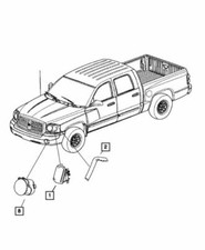 Conjunto de faro delantero izquierdo genuino Mopar 2006-2007 Dodge Dakota 55077607AC