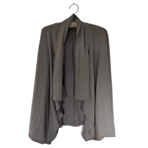 NIKE Womens Medium Long Sleeve Yoga Top Cardigan Jacket CD3210 059 Grey Heather - 第 1/6 張圖片