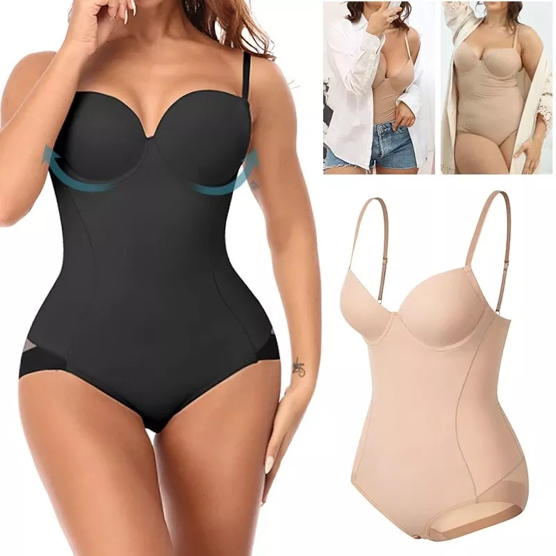 Women Seamless Tummy Control Bodysuit Full Body Shaper Built-in Bra  Underwear BH