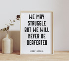 Never Be Defeated Inspirational Quote Wall Art Motivational Poster Office Decor