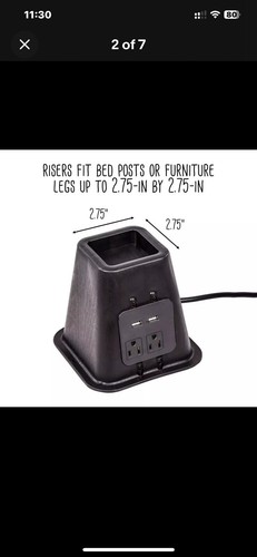 Bed Risers with Power Outlet and USB Ports Used - Picture 3 of 9