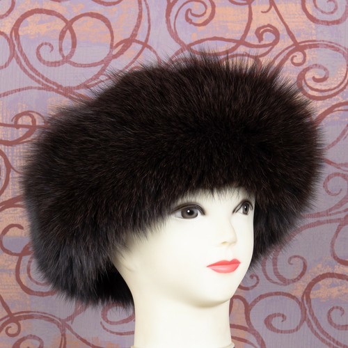 Real Mink And Fox Fur Hat Brown Winter 