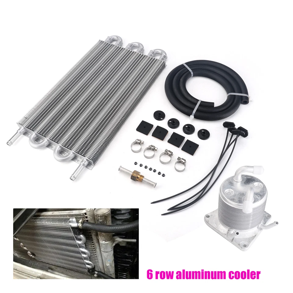 For Nissan Juke Sentra Rogue CVT Transmission Oil Cooler 4 Port & 6 Rows Remote - Imagem 3 de 4